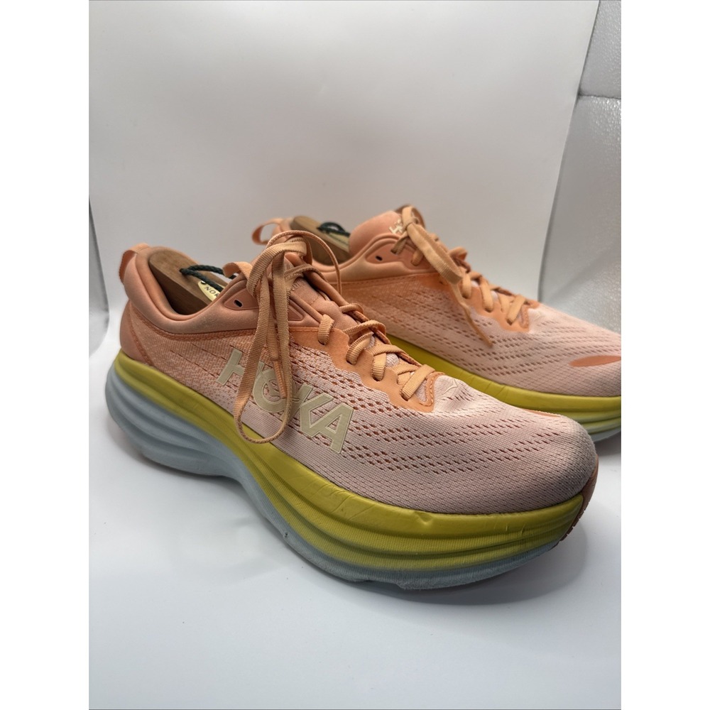 Hoka One One Bondi 8 Peach Color Women's Running Sneakers Sz 9.5 W-2